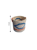 Planter with blue diamond hues in Sabari Grass Work by Dipali Mura