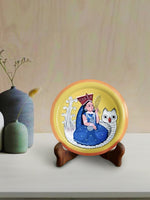 Shop for  Goddess Lakshmi  Kalighat Wooden Wall plates at memeraki.com