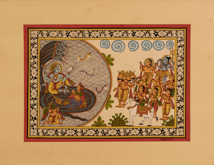 Portrayal of Lord Vishnu on Sheshnaag: Phad by Kalyan Joshi Thumbnail