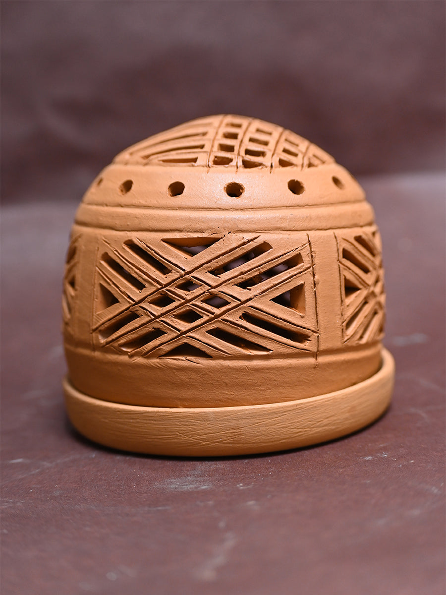 Pottery's Embrace: Terracotta Tea Light Holder