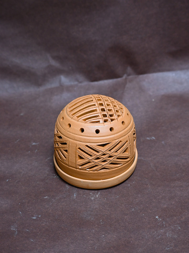 Pottery's Embrace: Terracotta Tea Light Holder by Dolon Kundu Thumbnail
