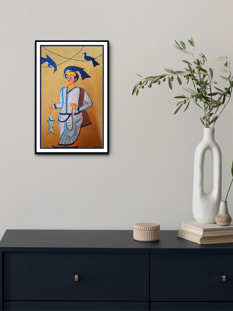 Predatory Birds: Charming Kalighat portrayal by Uttam Chitrakar
