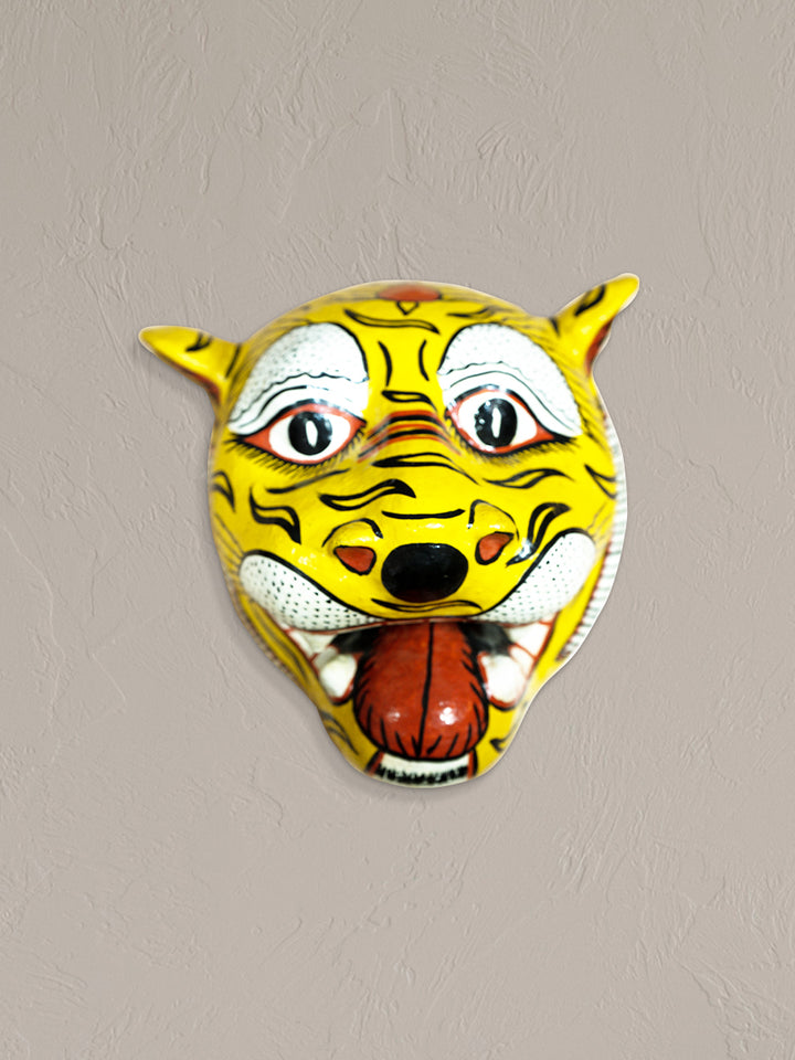 Primal Mystry Unleashed: Yellow and Black-striped Tigress Face by Keshab Maharana Thumbnail