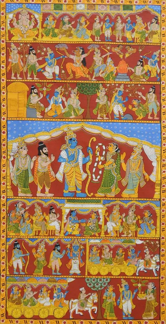 RAMAYANA: CHERIYAL SCROLL PAINTING BY SAI KIRAN Thumbnail