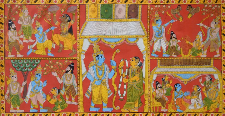RAMAYANA: CHERIYAL SCROLL PAINTING BY SAI KIRAN Thumbnail