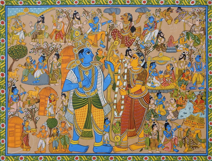 RAMAYANAM: CHERIYAL SCROLL PAINTING BY SAI KIRAN Thumbnail