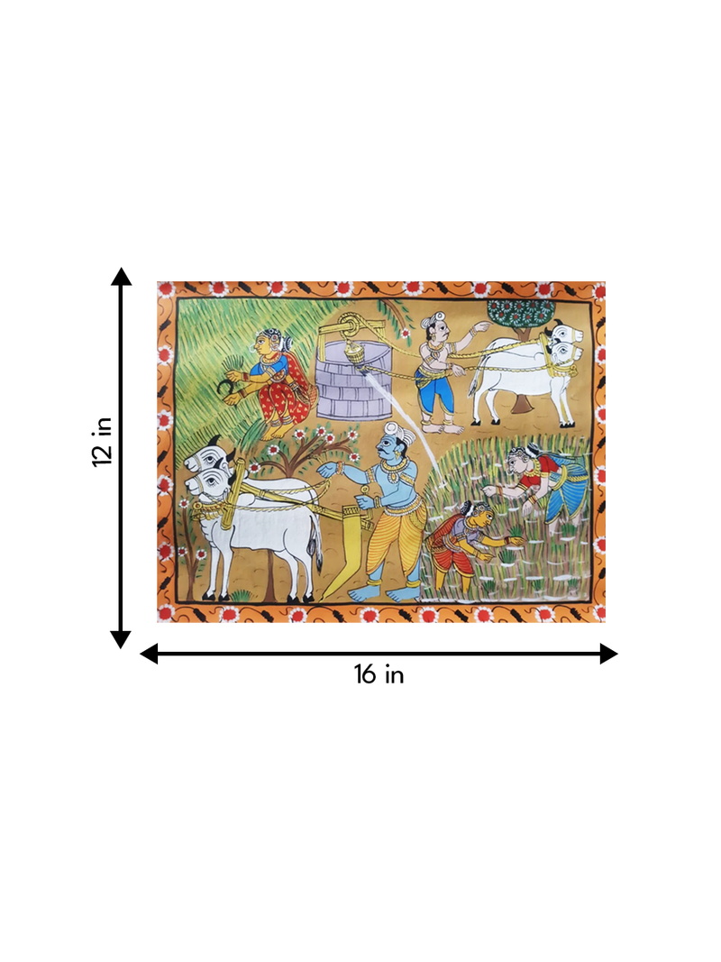 RURAL VILLAGE LIFE: CHERIYAL SCROLL PAINTING BY SAI KIRAN