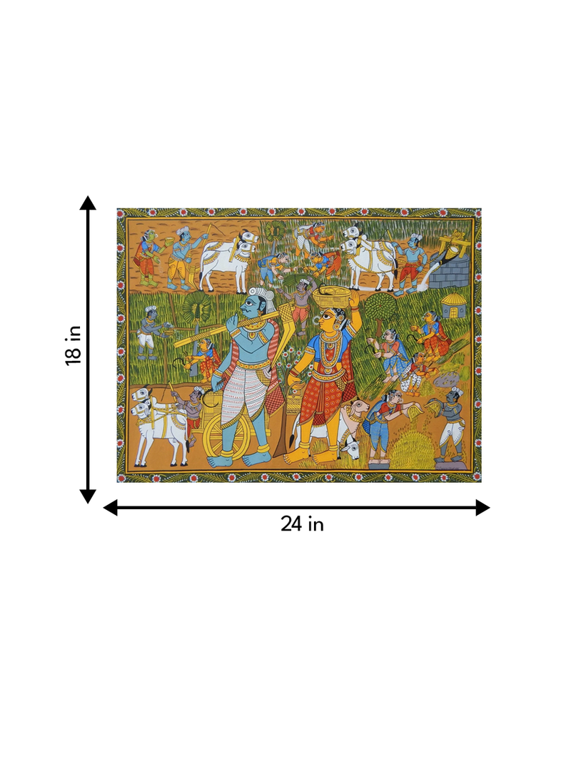 RURAL VILLAGE LIFE: CHERIYAL SCROLL PAINTING BY SAI KIRAN
