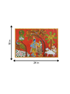 Radha Krishna: CHERIYAL SCROLL PAINTING by Sai Kiran