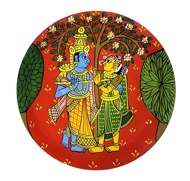 Radha Krishna Cheriyal Wall Plates by Sai Kiran Thumbnail