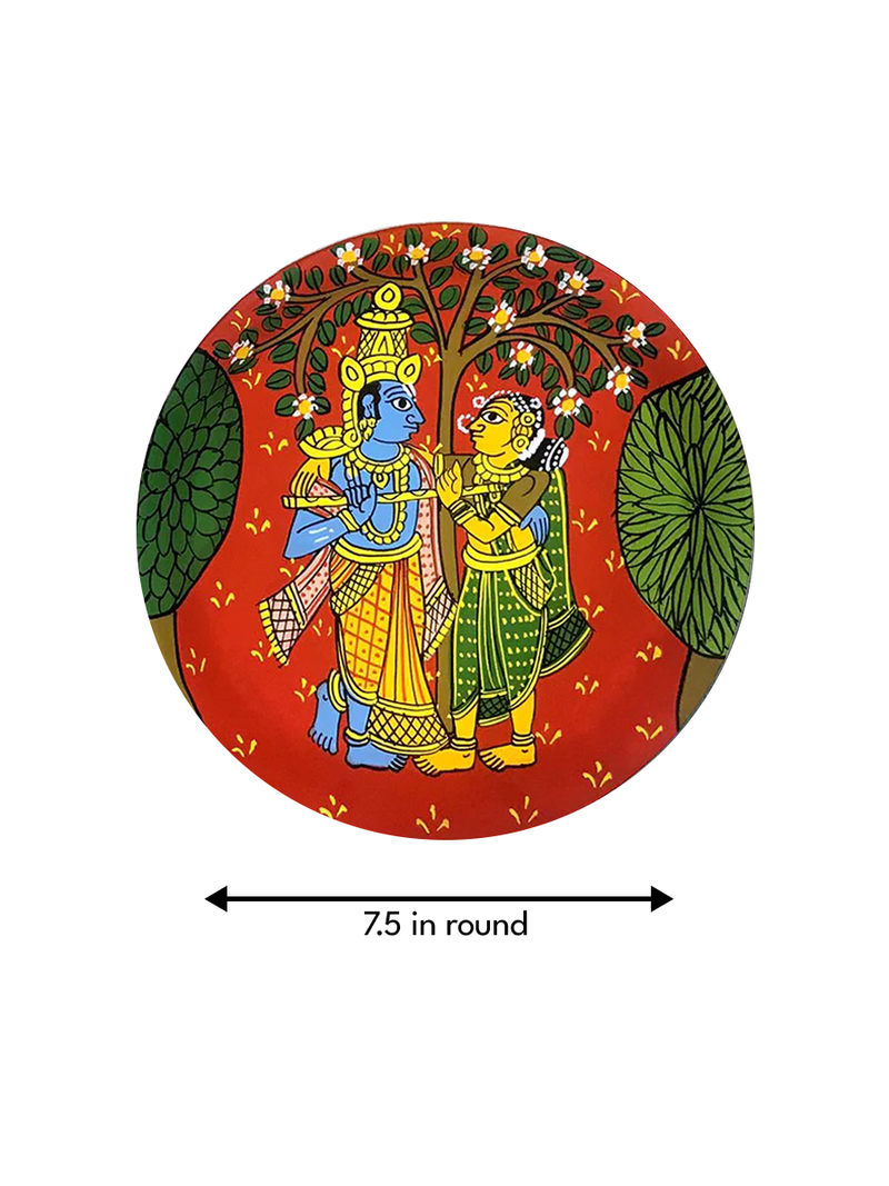 Radha Krishna Cheriyal Wall Plates by Sai Kiran