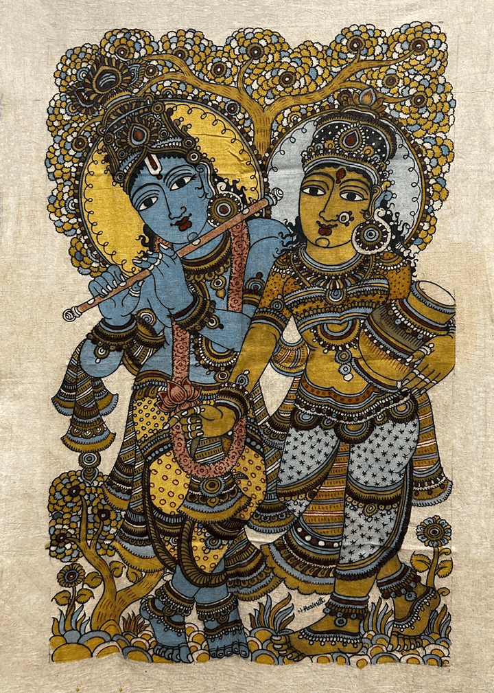 Radha Krishna: Kalamkari Painting by Harinath.N Thumbnail