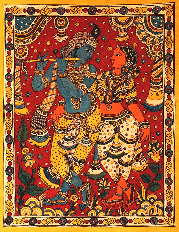 Radha Krishna Kalamkari Painting by Siva Reddy Thumbnail