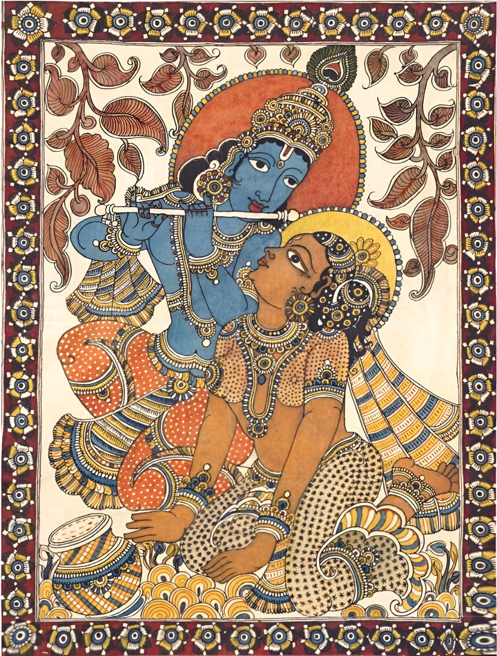 Radha Krishna: Kalamkari painting by Harinath.N Thumbnail