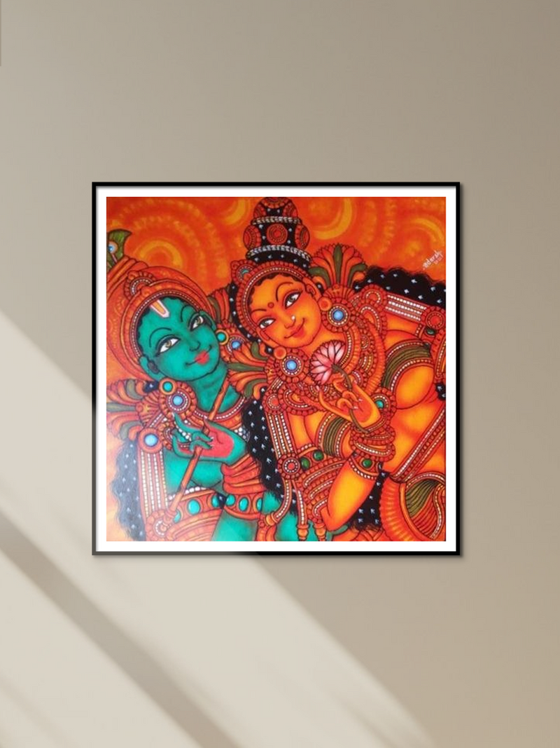 Radha Krishna Kerala Mural Painting by Adarsh