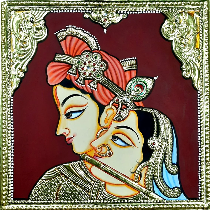 Radha Krishna: Tanjore Painting by Sanjay Tandekar Thumbnail