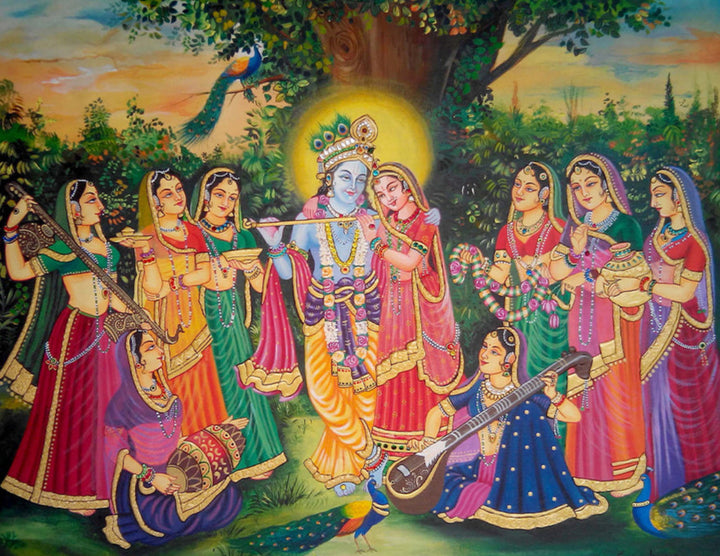 Radha-Krishna, Tanjore Painting by Sanjay Tandekar Thumbnail