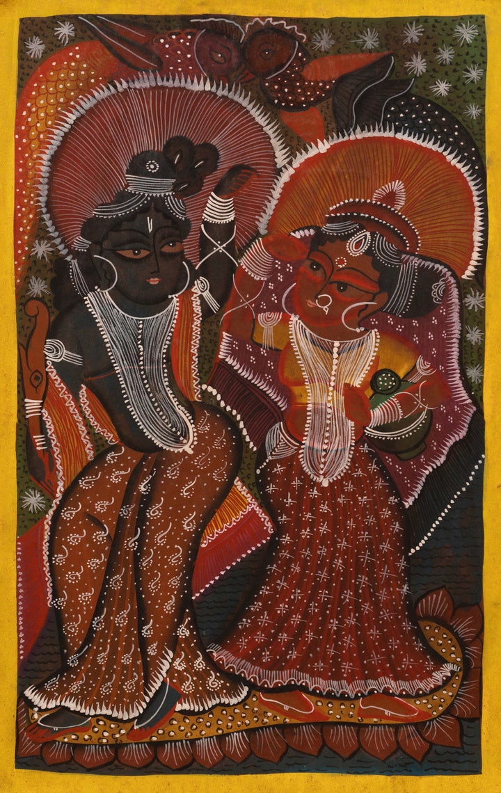 Radha Krishna in Bengal Pattachitra by Swarna Chitrakar Thumbnail