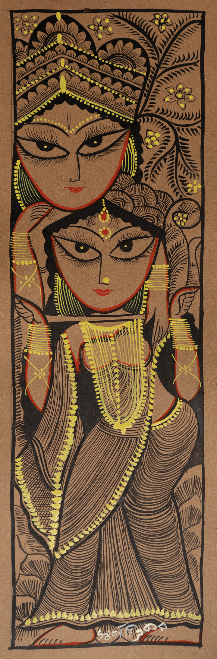 Radha Krishna in Bengal Pattachitra by Swarna Chitrakar Thumbnail
