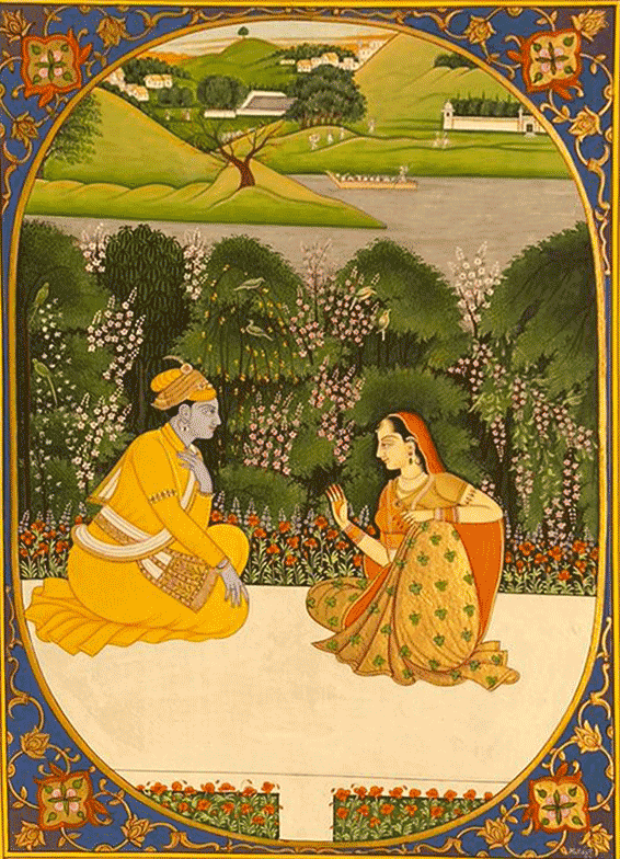 Radha Krishna in Chaitra Mas, Kangra by Mukesh Kumar Thumbnail