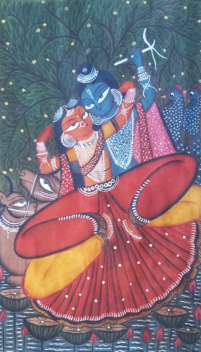 Radha-Krishna in Kalighat by Uttam Chitrakar