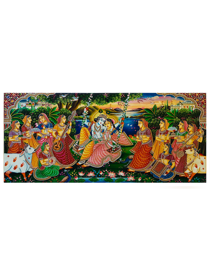 Radha Krishna in Pankaj Kumar's Enchanting Usta Miniature Thumbnail