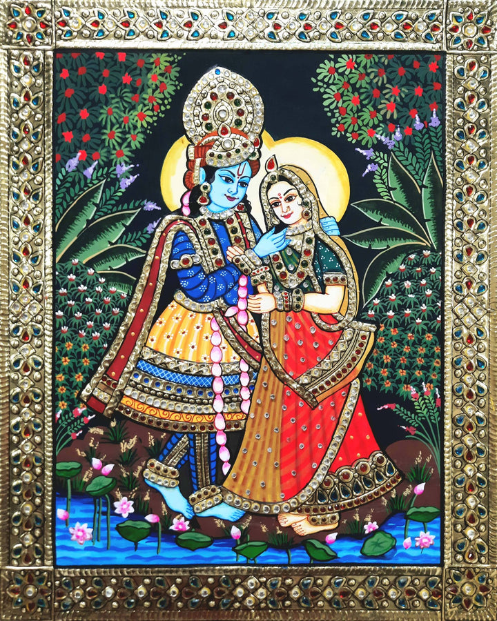 Radha Krishna in Tanjore by Sanjay Tandekar Thumbnail