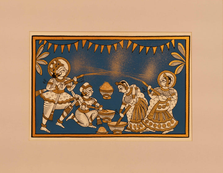 Radha-Krishna playing with colors: Phad by Kalyan Joshi Thumbnail