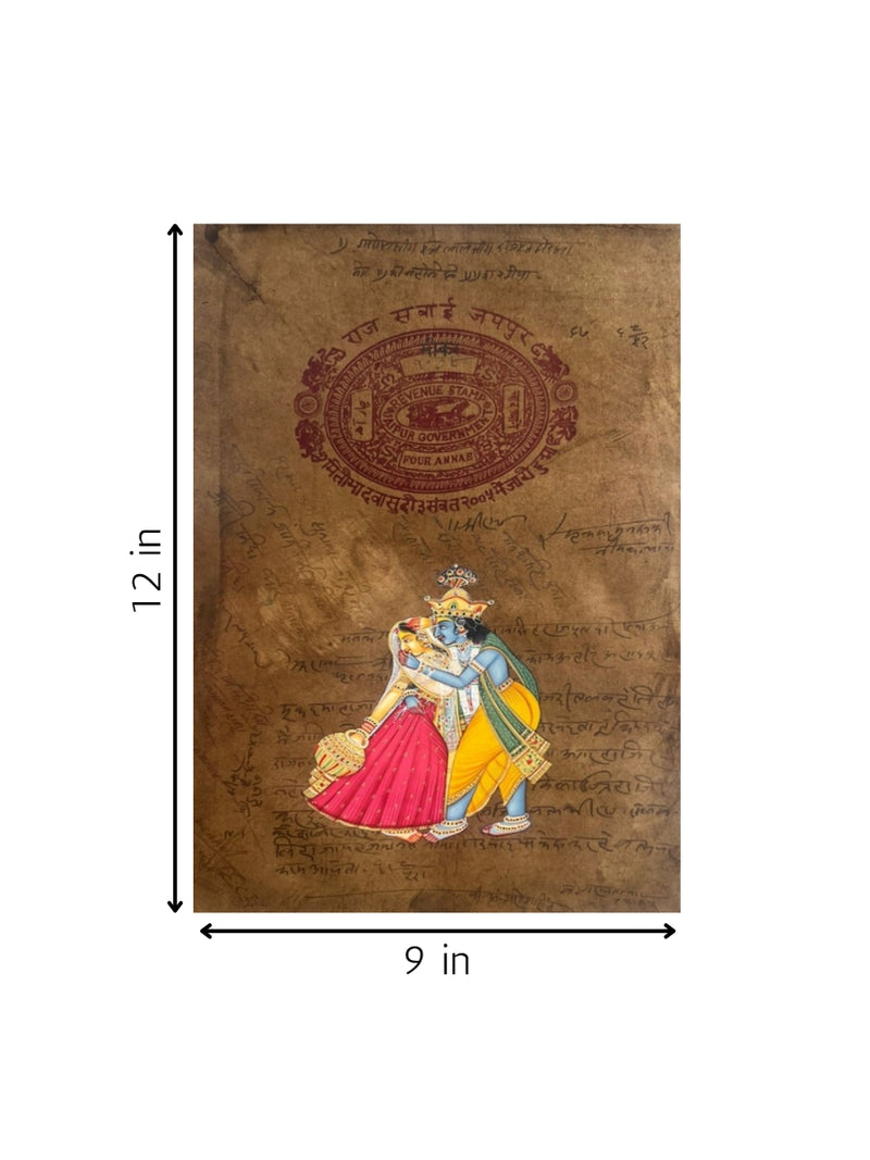 Radha-Krishna’s mystical union In Mughal Miniature for sale