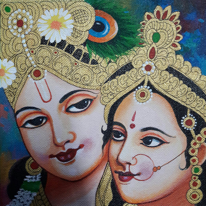 Radha Raman, Tanjore Painting by Sanjay Tandekar Thumbnail