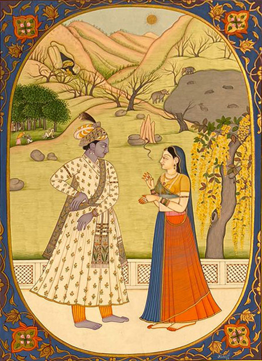 Radha and Krishna in Jyeshtha Mas, Kangra by Mukesh Kumar Thumbnail