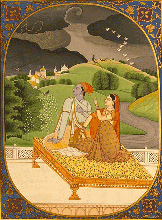 Radha and Krishna in Shravan Mas, Kangra by Mukesh Kumar Thumbnail