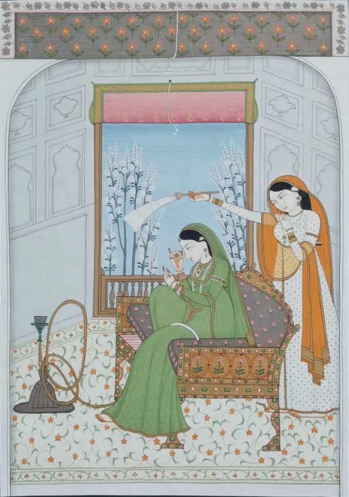 Radha in Kangra Miniature by Anshu Mohan Thumbnail