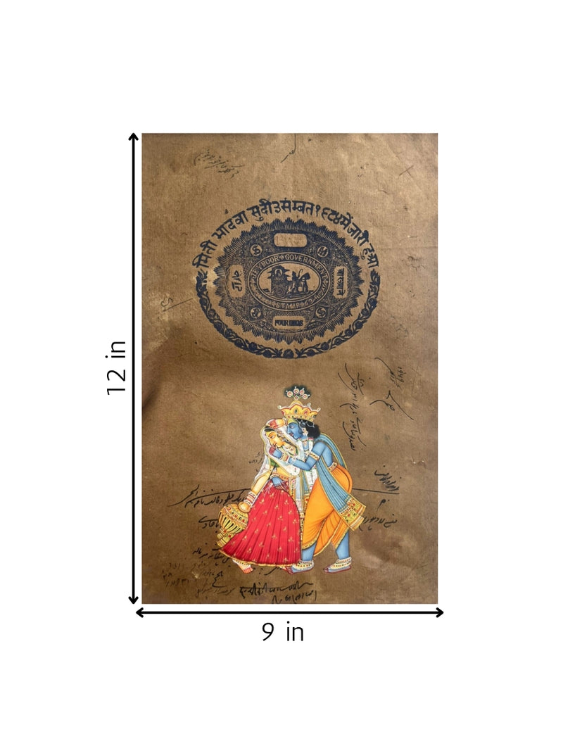 Radha’s devotion and Krishna’s grace In  Mughal Miniature artwork for sale