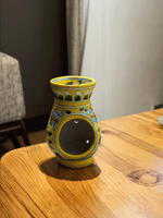 Buy online Radiant Blooms: Tealight Harmony in the Yellow Pot Blue Pottery 