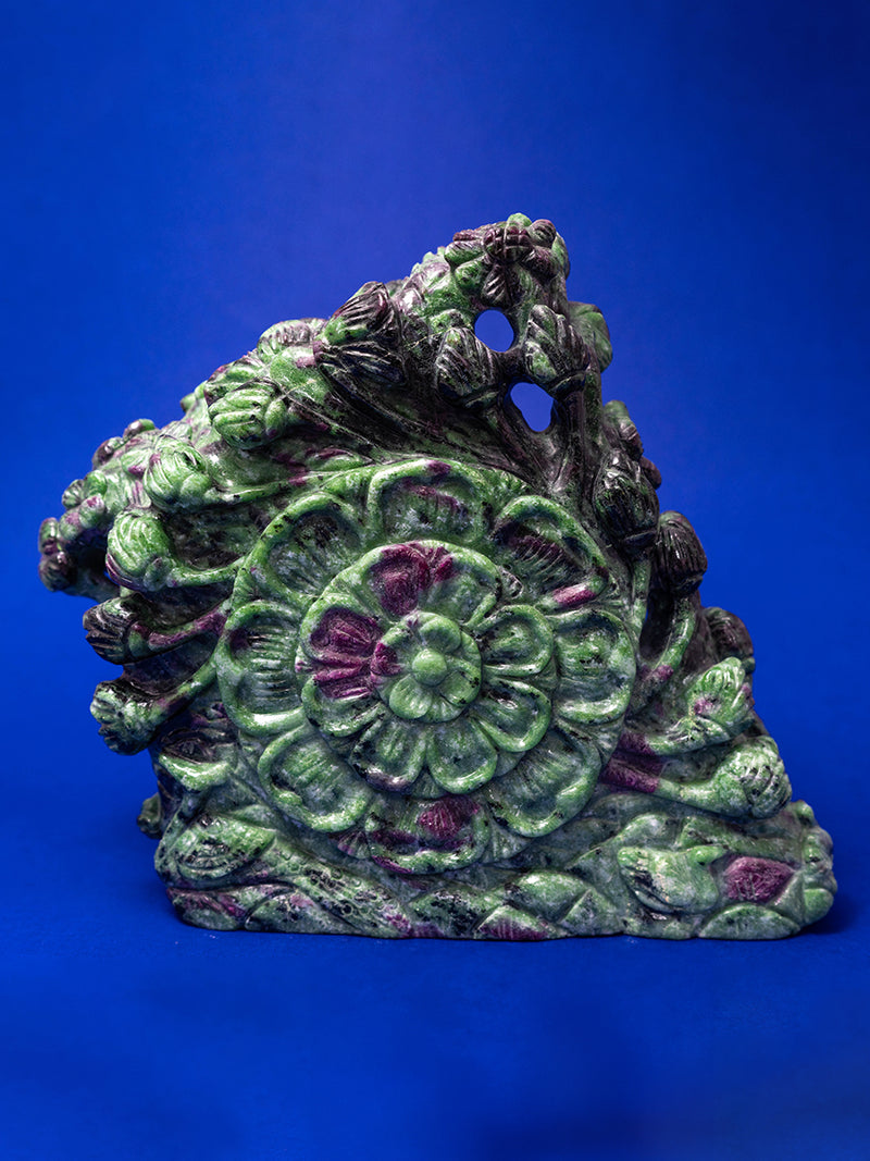  Ruby Zoisite Sculpture of Goddess Saraswati 