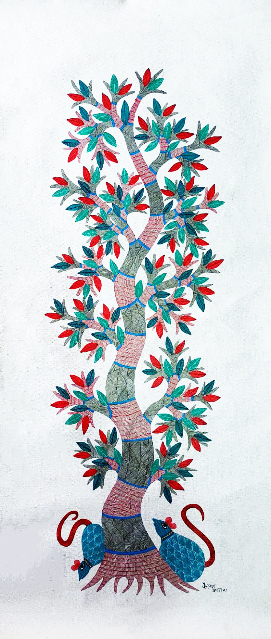 A Colorful Abode: Trees and Rodents: Gond by Kailash Pradhan Thumbnail