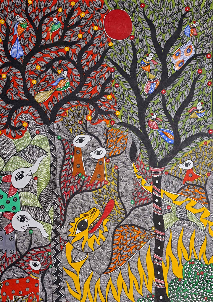 Radiant depiction of wildlife: Madhubani by Vibhuti Nath Thumbnail