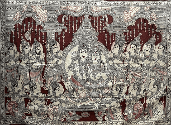 Ram Darbar: Kalamkari Painting by Harinath.N Thumbnail