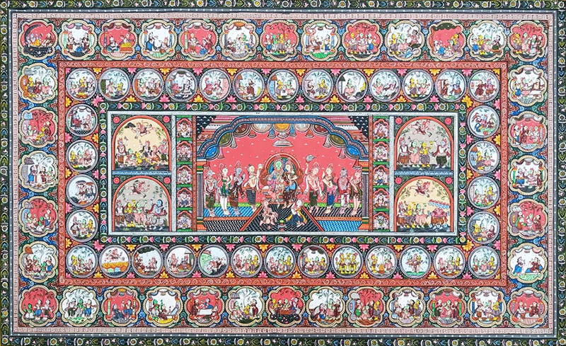 Buy Ram Darbar: Pattachitra's Divine Portrait by Purusottam Swain