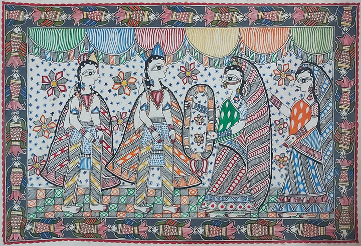 Ram Sita Vivah in Madhubani by Priti Karn Thumbnail