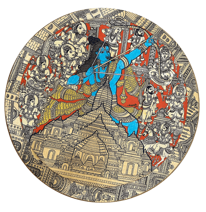 Rama Ayodhya Kalamkari Inspired Painting by Harinath.N Thumbnail