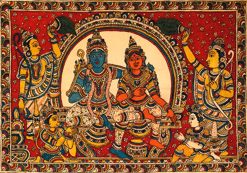 Rama-Pattabhishekam Kalamkari Painting by Siva Reddy