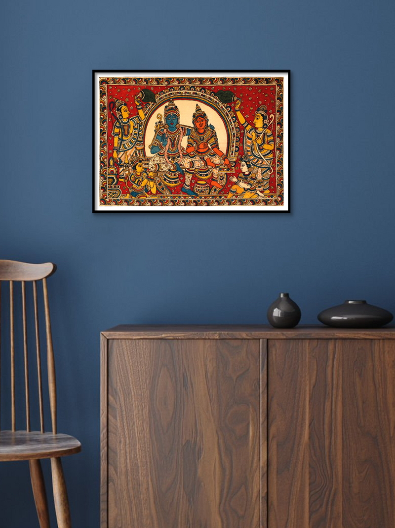 Rama-Pattabhishekam Kalamkari Painting by Siva Reddy