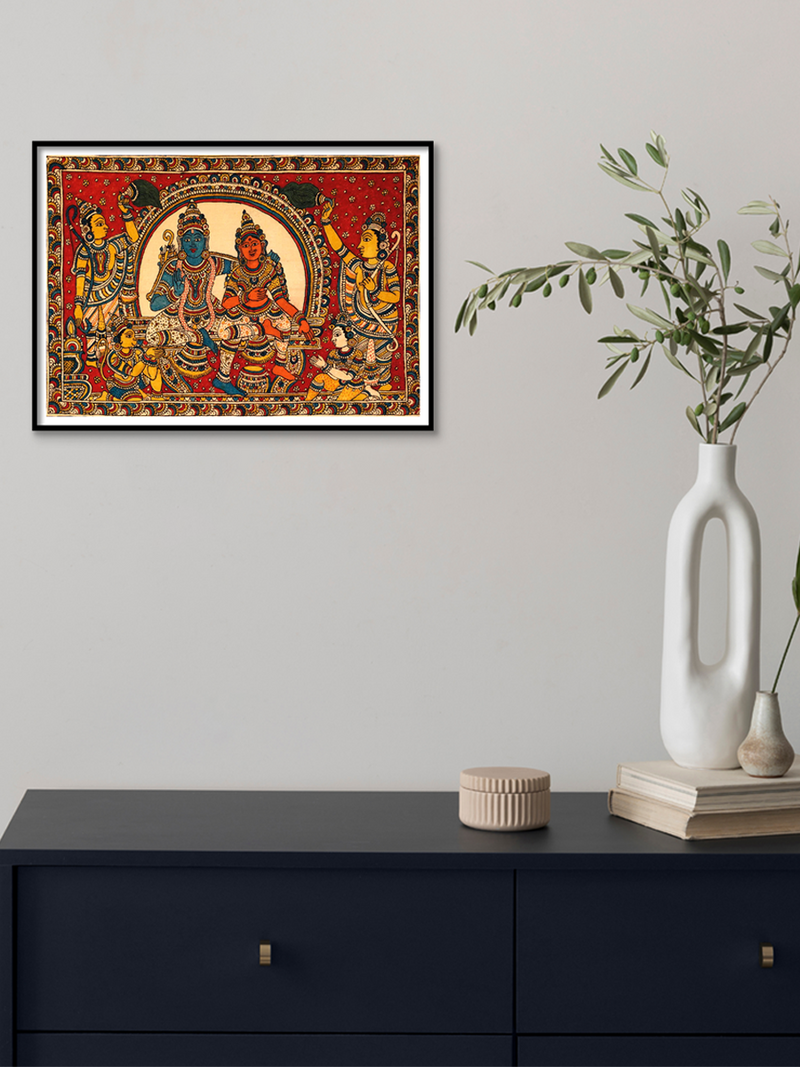 Rama-Pattabhishekam Kalamkari Painting by Siva Reddy