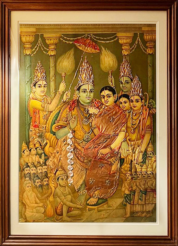 Rama Pattabhishekam Oleograph by Raja Ravi Varma (Embellished) Thumbnail