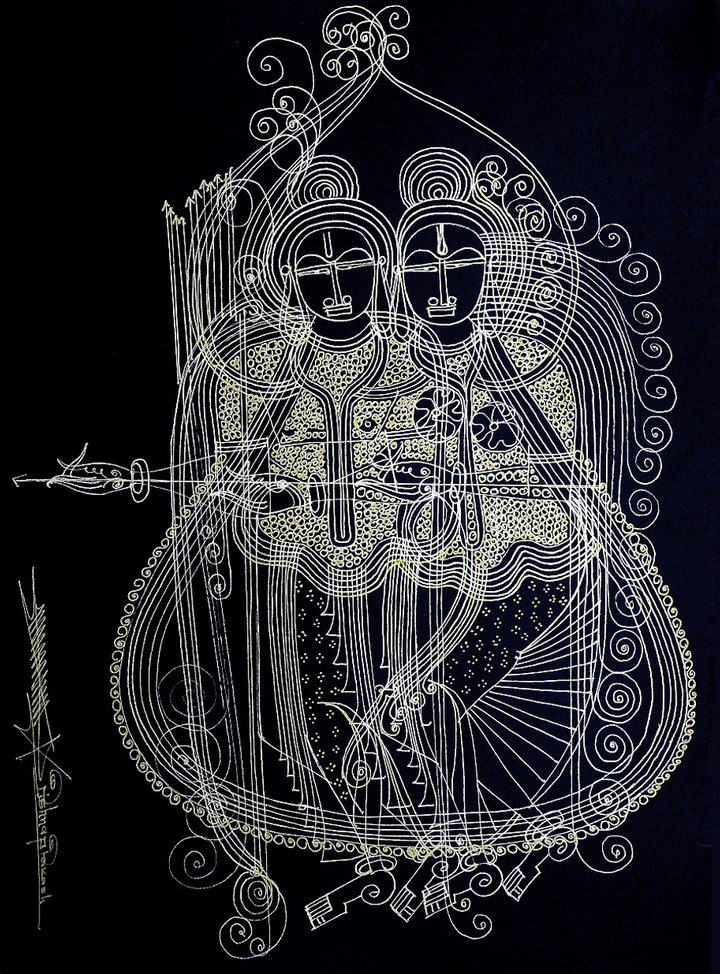 Rama and Sita in Surpur Inspired Art by Krishna Prakash Thumbnail