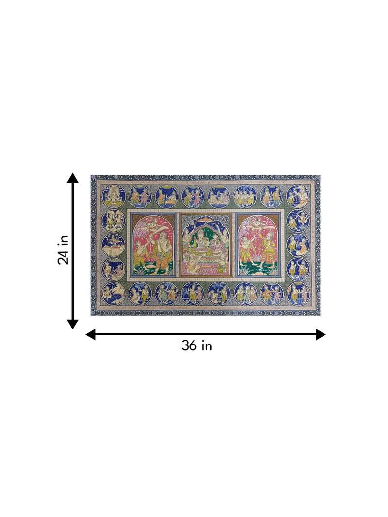 Ramayan Katha Chitra Handpainted in Pattachitra Art for sale