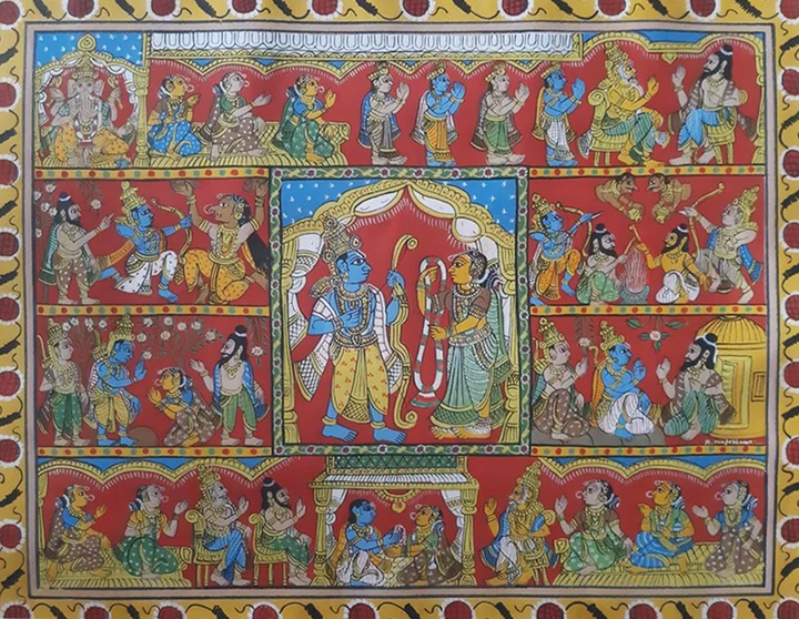 Ramayanam: CHERIYAL SCROLL PAINTING BY SAI KIRAN Thumbnail