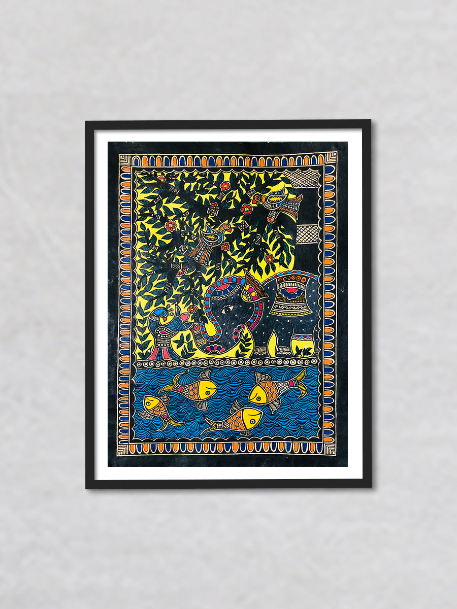 Realm of Harmony - Tapestry of Madhubani Art by Ambika Devi